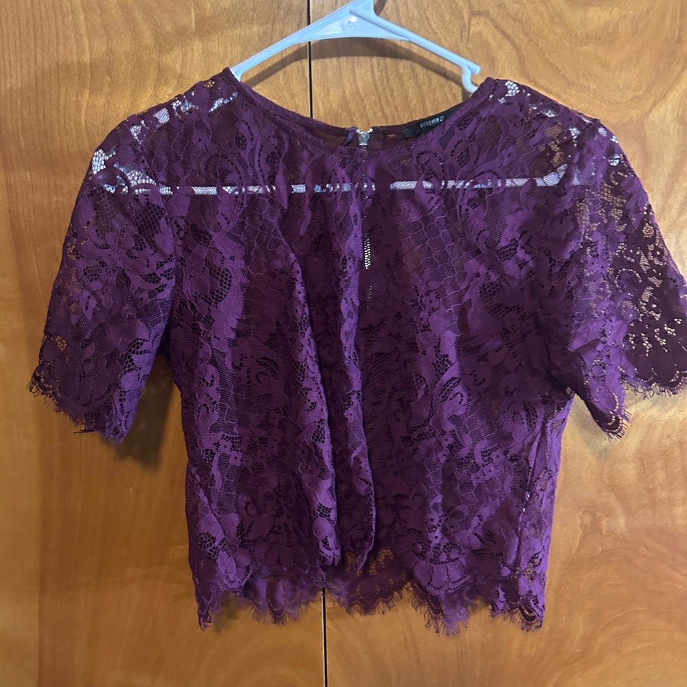 Forever 21 Deep Purple Lace Blouse